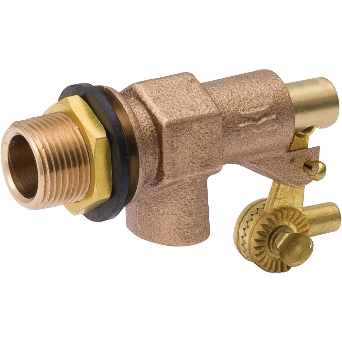 Item 404443, Bronze float valve. Female inlet - plain outlet.