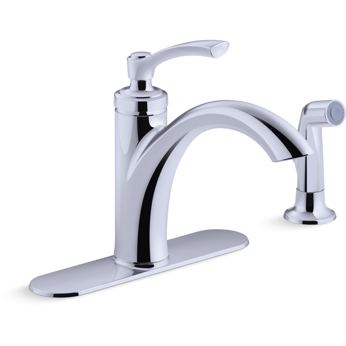Item 404651, With a simple silhouette and a clean, flowing design, the Linwood faucet is