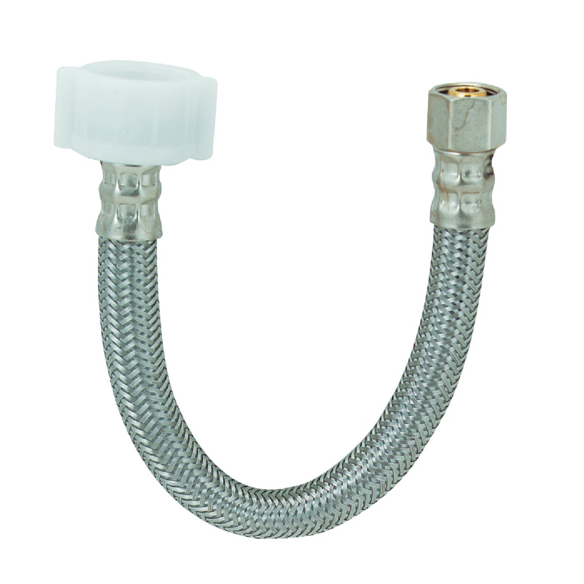 Item 404764, Braided stainless steel wrapped around reinforced braided PVC with brass 