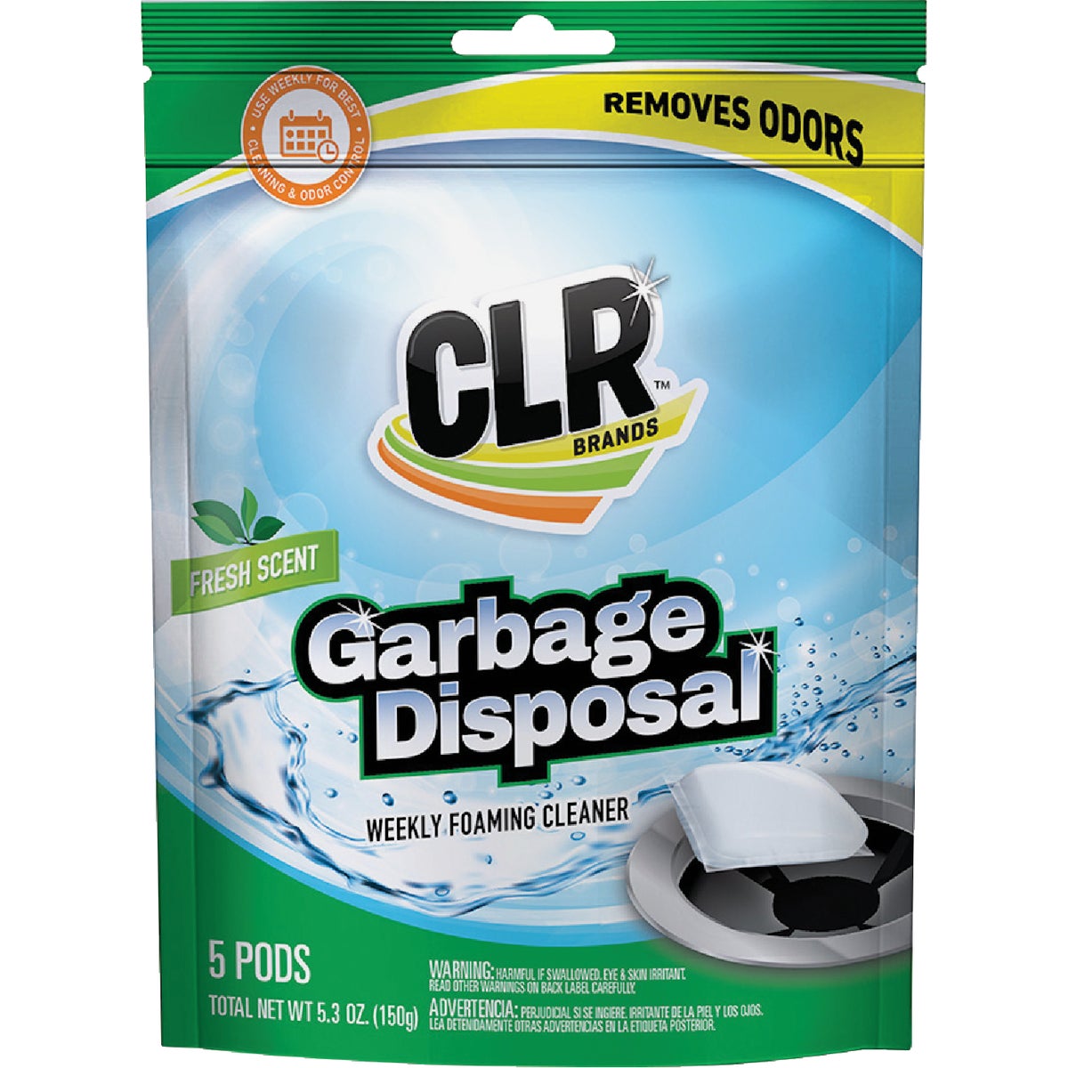 Item 405045, CLR Fresh &amp; Clean Garbage Disposal foaming cleaner &amp; freshener 