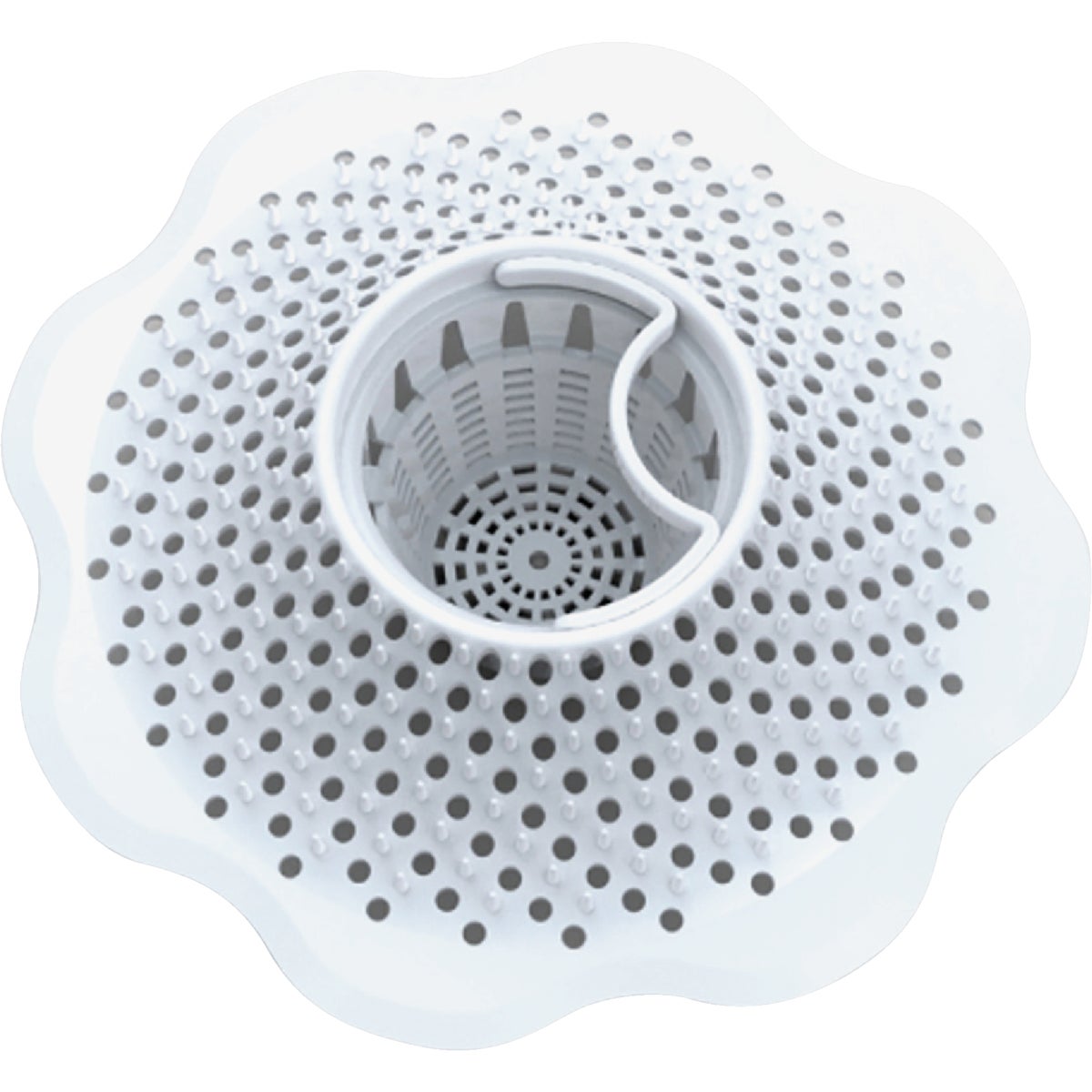 Item 405182, Tub hair catcher protects drains from unwanted debris.