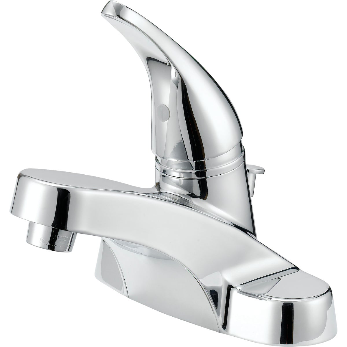 Item 405208, Single metal handle bathroom faucet with quick connect pop-up drain.
