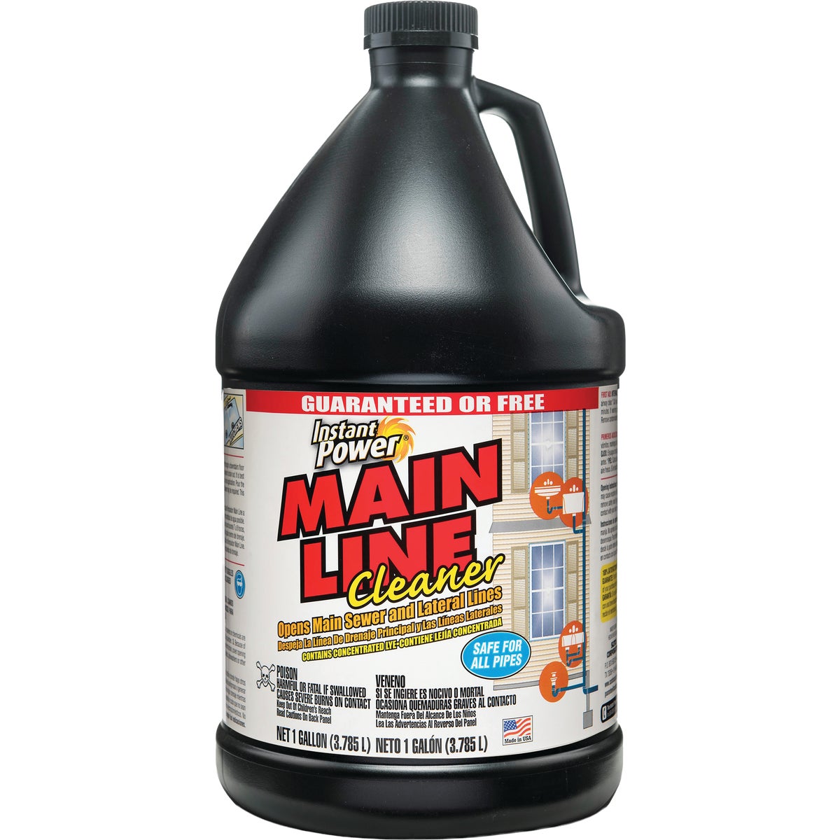 Item 407955, Instant Power Main Line Cleaner uses a nonacid formula intended to clear 