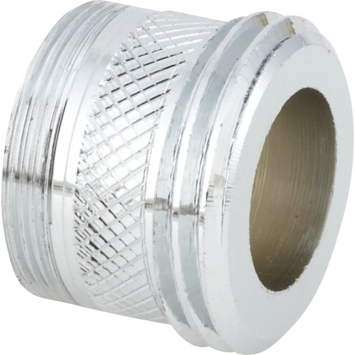 Item 408115, Converts 15/16" - 27 outside, 55/64" - 27 inside to 3/4" garden hose thread