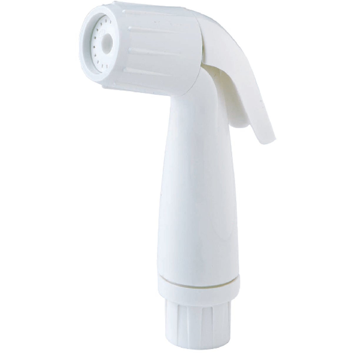 Item 414999, White finish plastic spray head attaches to existing hose to replace any 