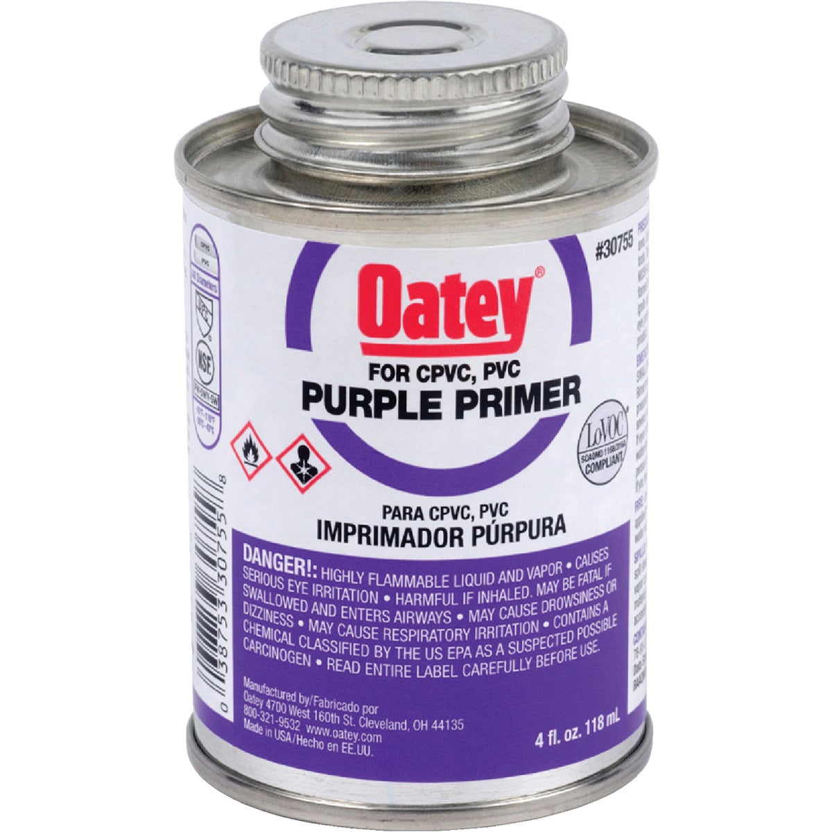 Item 425025, A purple-tinted aggressive primer recommended for use on PVC and CPVC pipe 