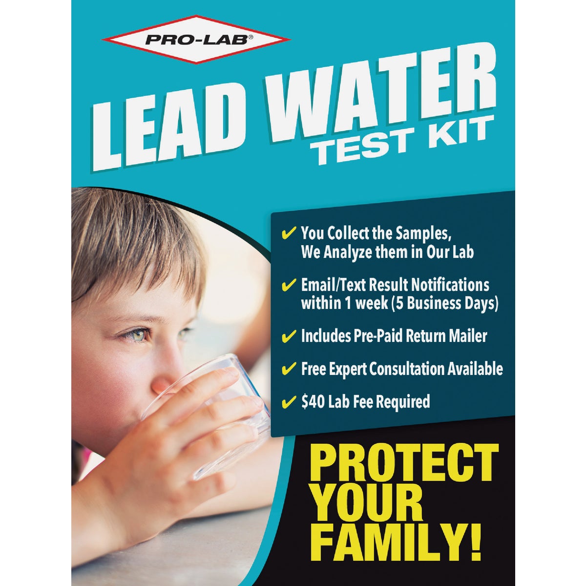 Item 426159, Simple to use DIY test kit checks your water for lead from faucets, private