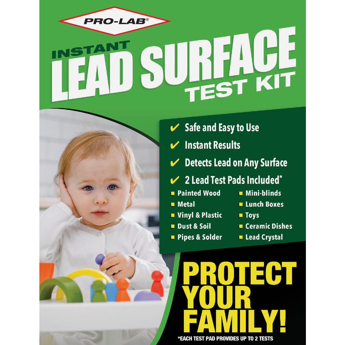 Item 426168, Simple to use do-it-yourself test kit detects poisonous lead on any surface