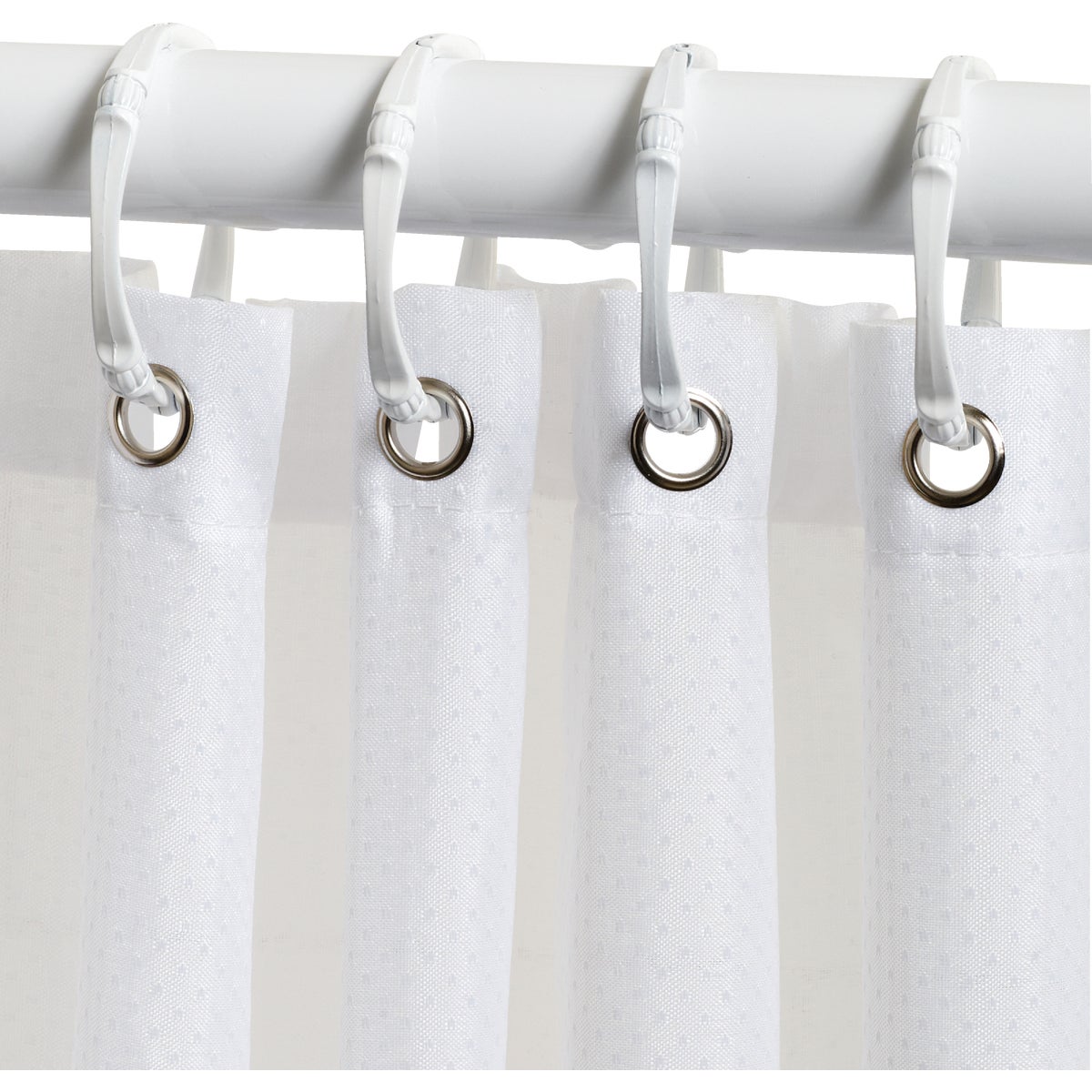 Item 428987, Commercial grade fabric shower curtain has increased durability, water 