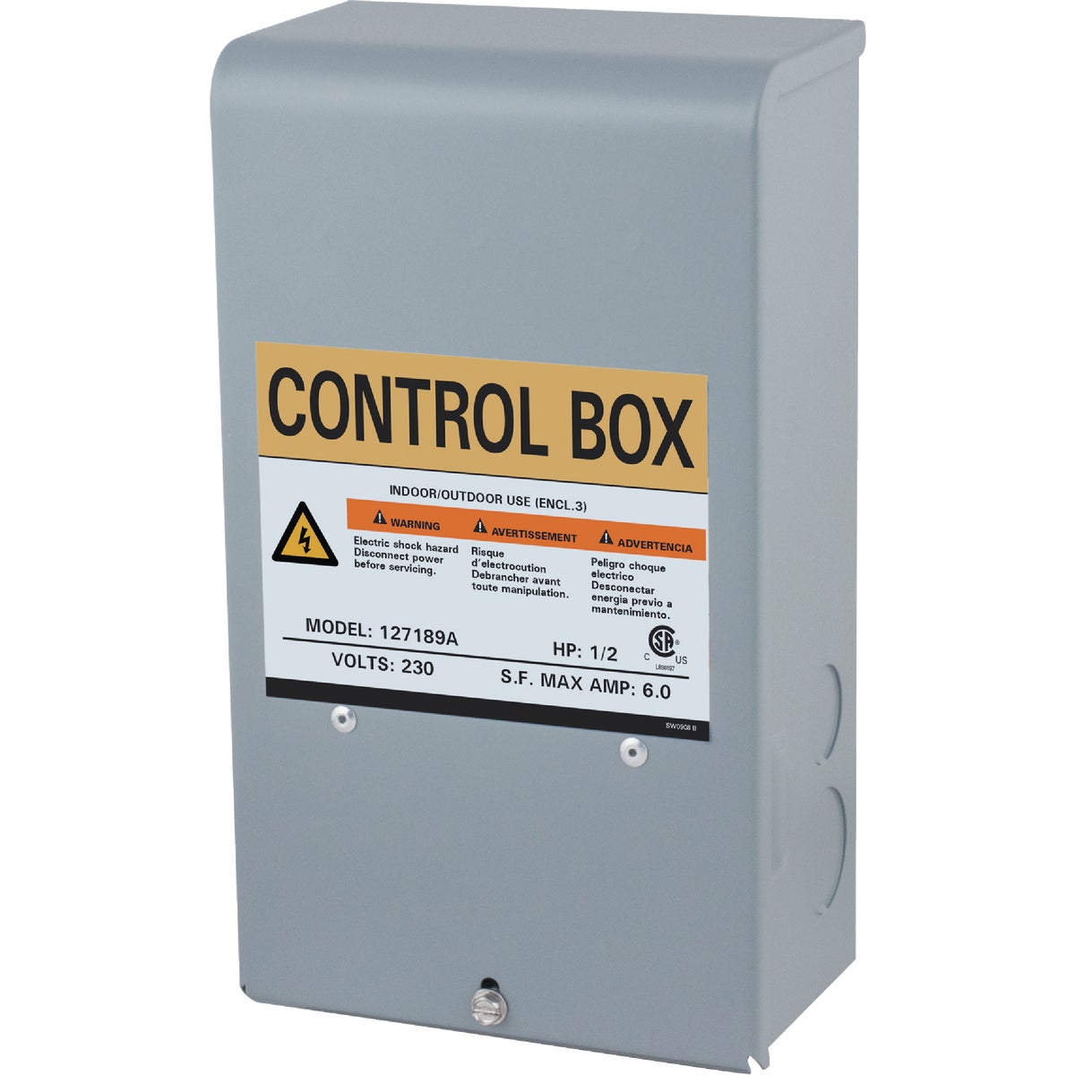 Item 429554, Control Box for 3 wire, 230V (volt), Star Water Systems submersible well 