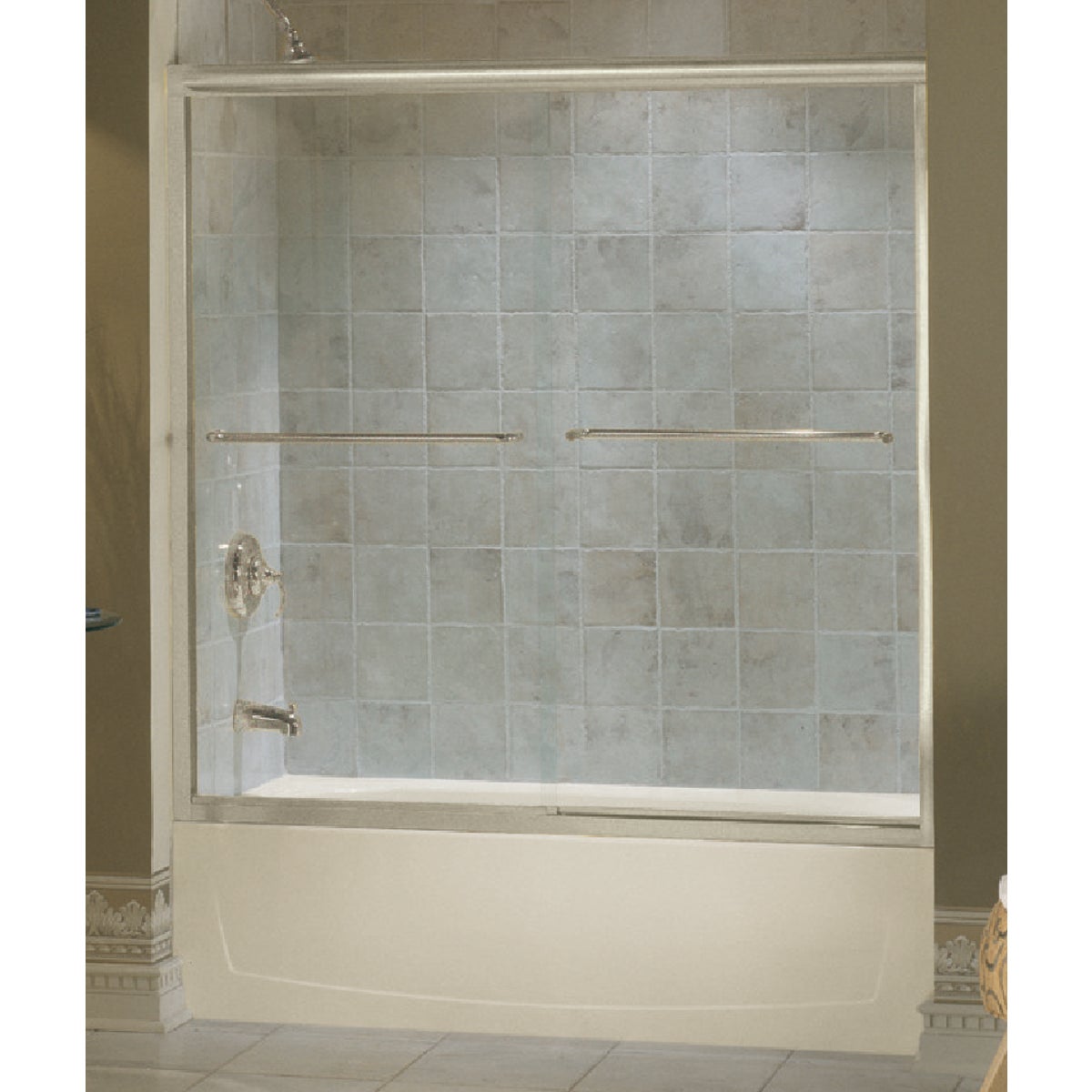 Item 443506, This door offers minimal metal framing around the glass to showcase the 