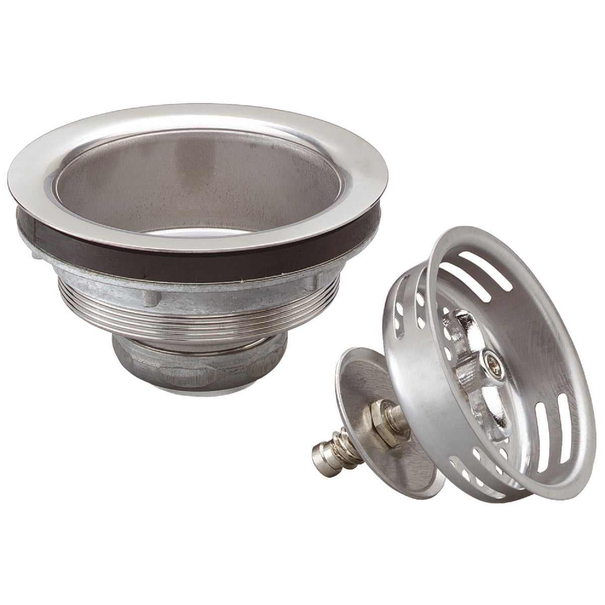 Item 444413, Stainless steel strainer assembly turn 2 seal. Stainless steel body.