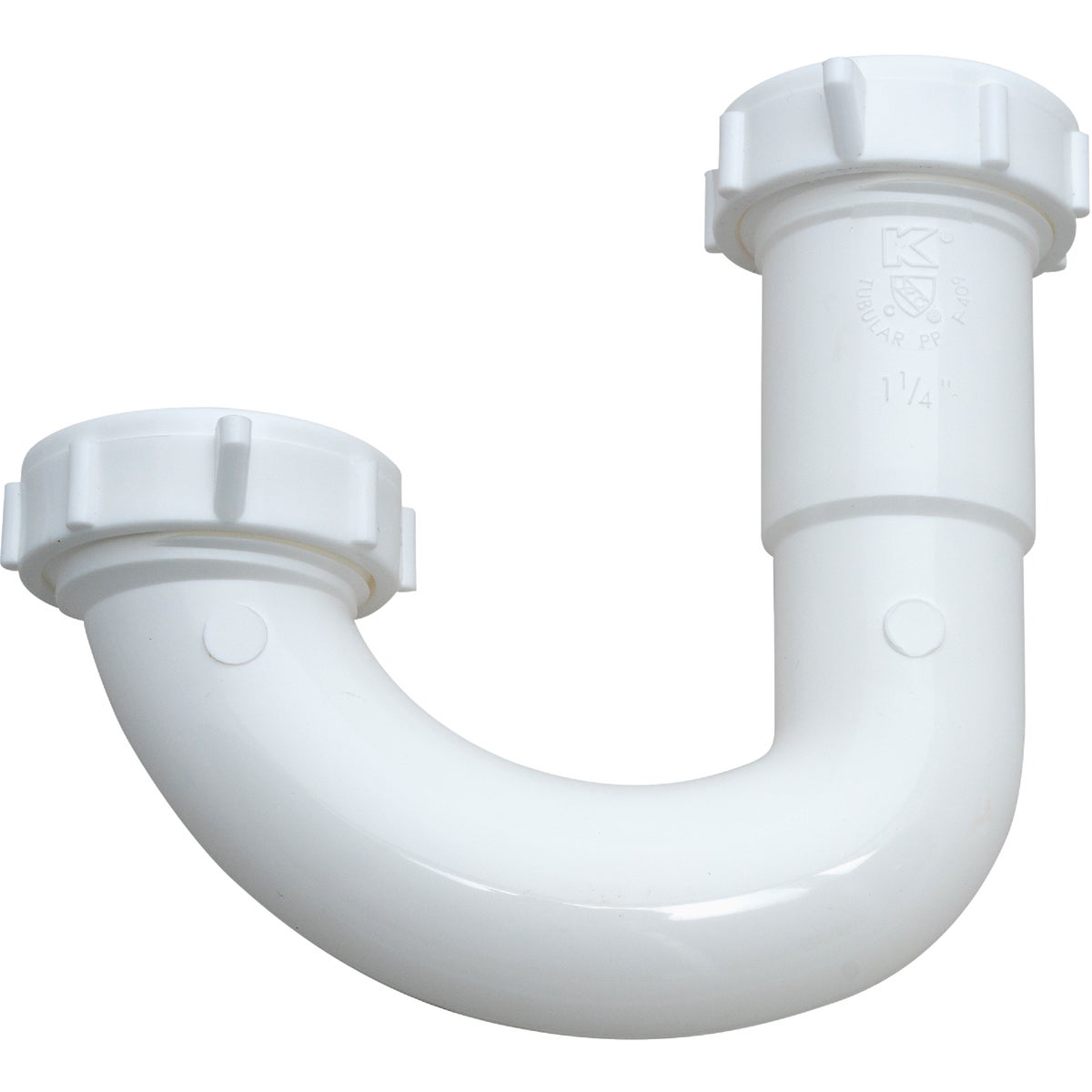 Item 444510, Plastic J-Bend is made using durable polypropylene plastic and is ideal for