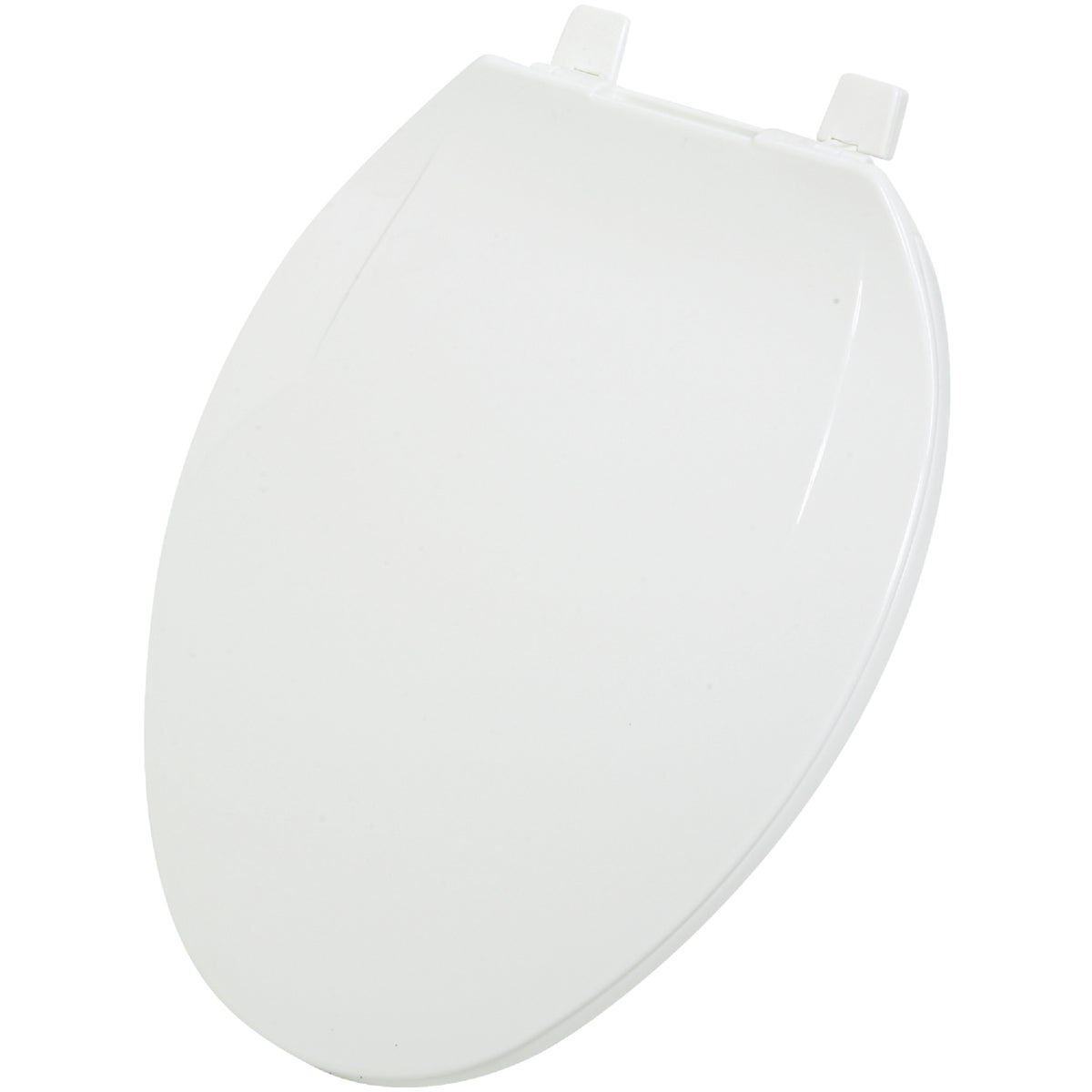 Item 445441, Home Impressions standard grade solid plastic elongated toilet seat.