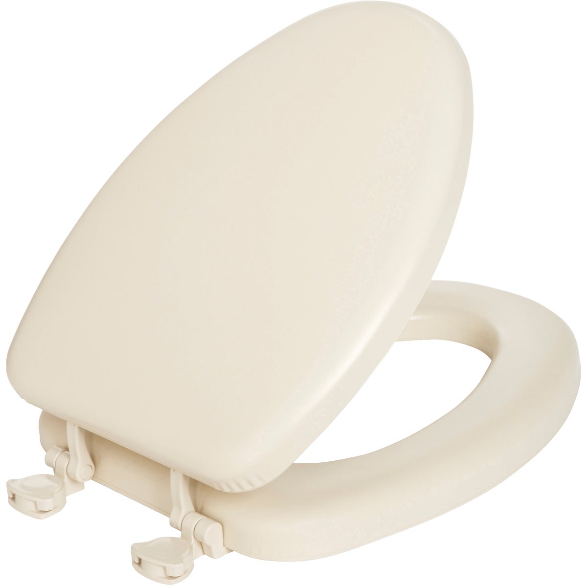 Item 446149, Mayfair by Bemis Elongated Cushioned Vinyl Soft Toilet Seat in with STA-