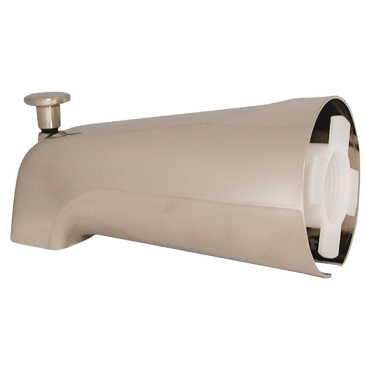 Item 446510, Brushed nickel 3.35 GPM (gallons per minute) universal tub spout.