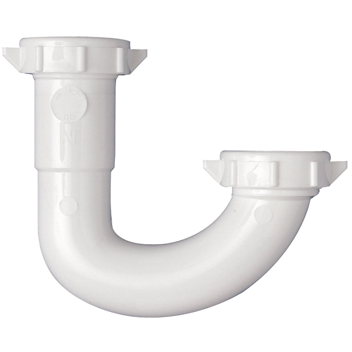 Item 448451, Plastic J-Bend is made using durable polypropylene plastic and is ideal for