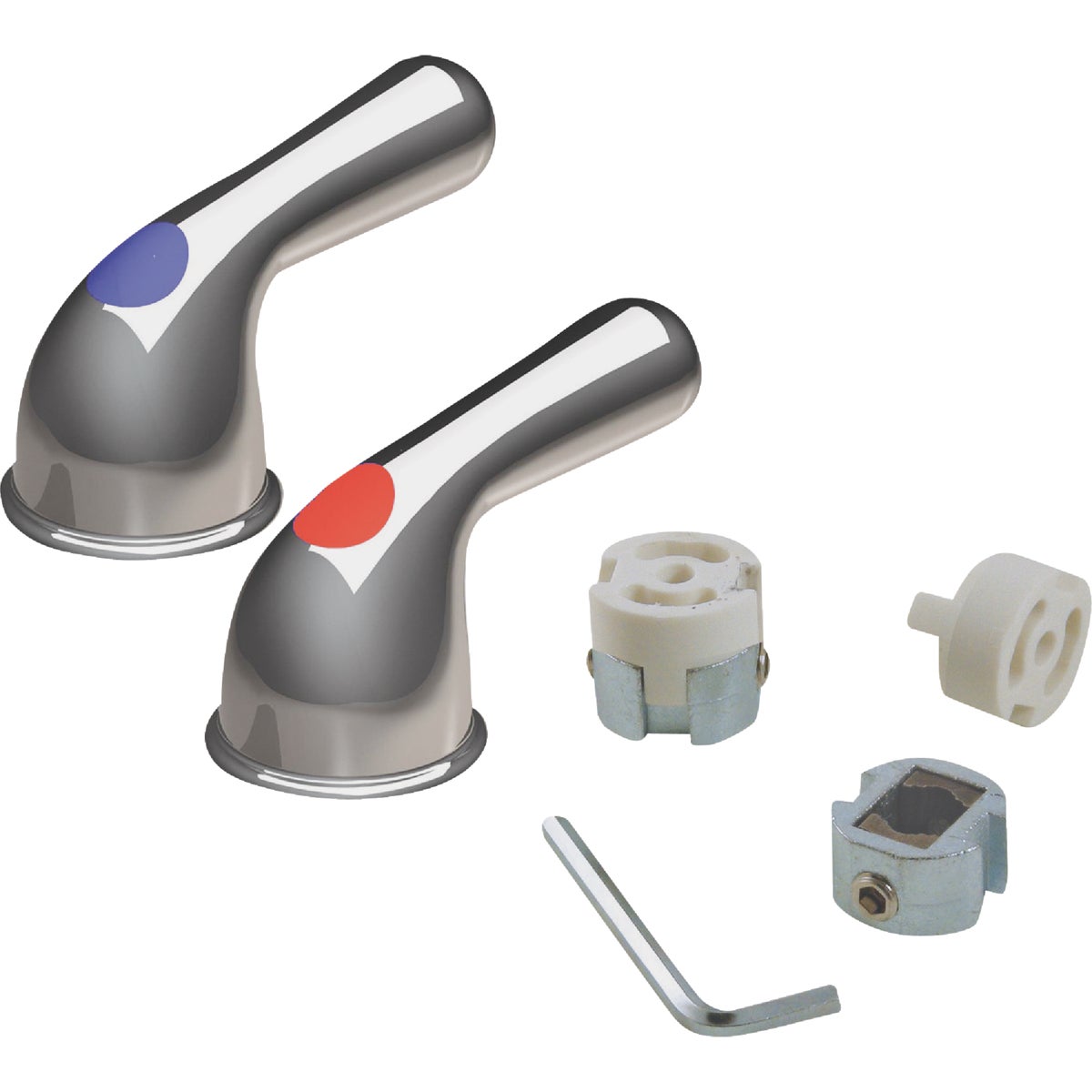 Item 453075, New style lever handles. Includes vice grip adapters to fit most faucets.