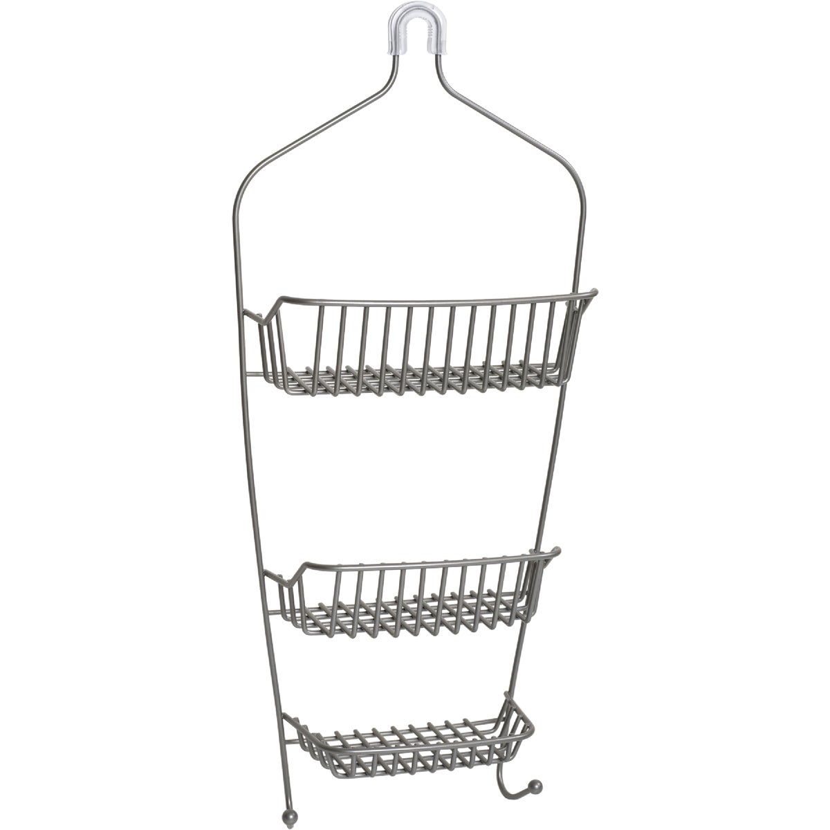 Item 453471, Satin nickel over-the-shower caddy.