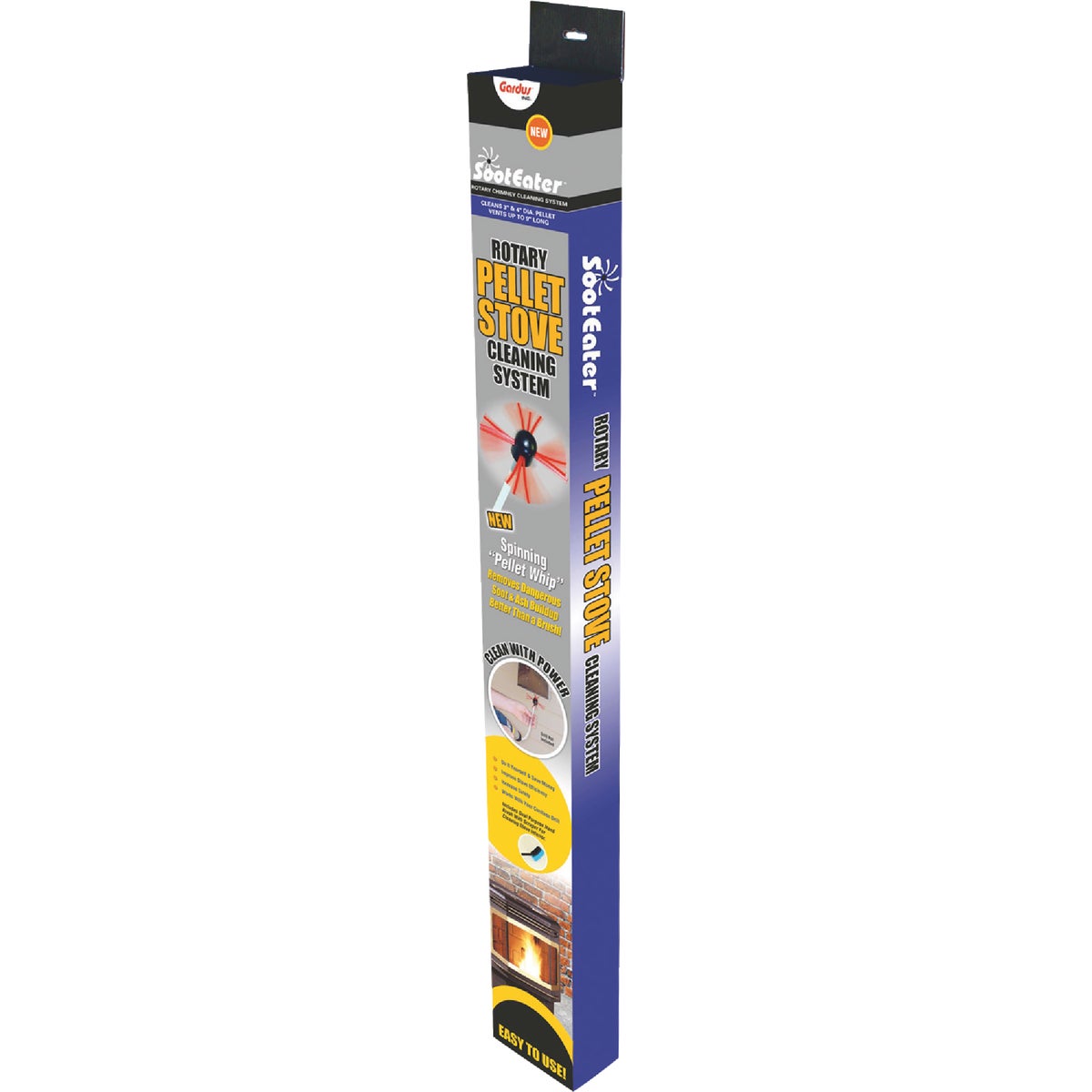 Item 454895, SootEater rotary pellet stove cleaning system cleans pellet stoves and pipe