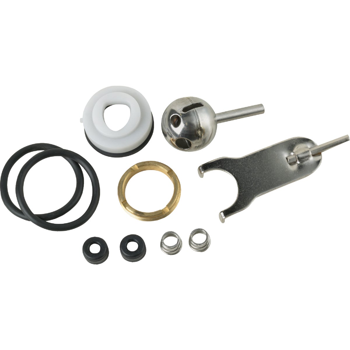 Item 459615, Single handle kitchen and lavatory faucet repair kit includes: 2 seats, 2 