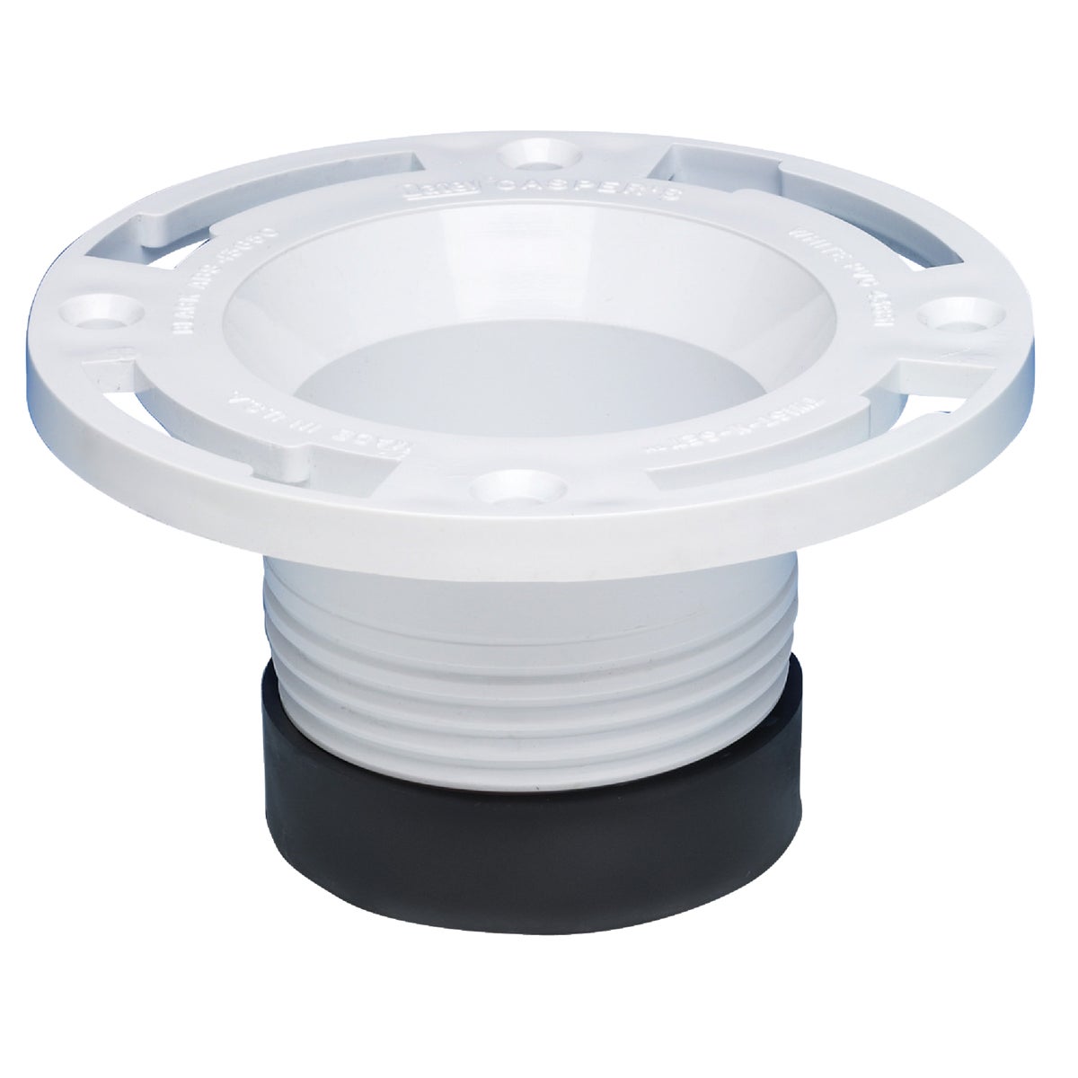Item 460443, PVC replacement flange that easily installs with no tools and without 