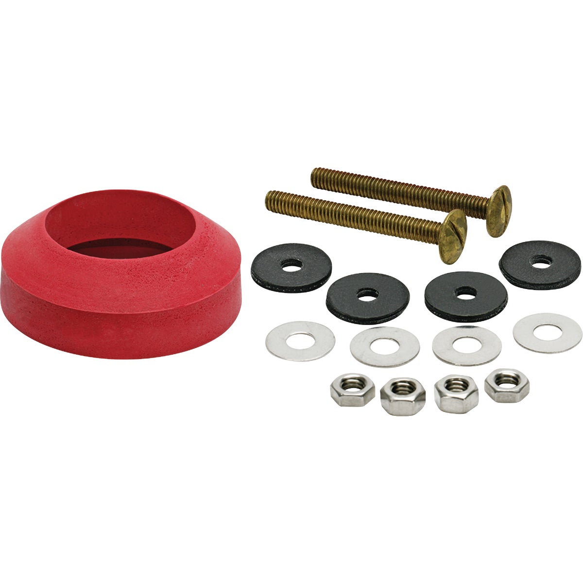 Item 473081, Durable solid brass bolts and universal gasket.