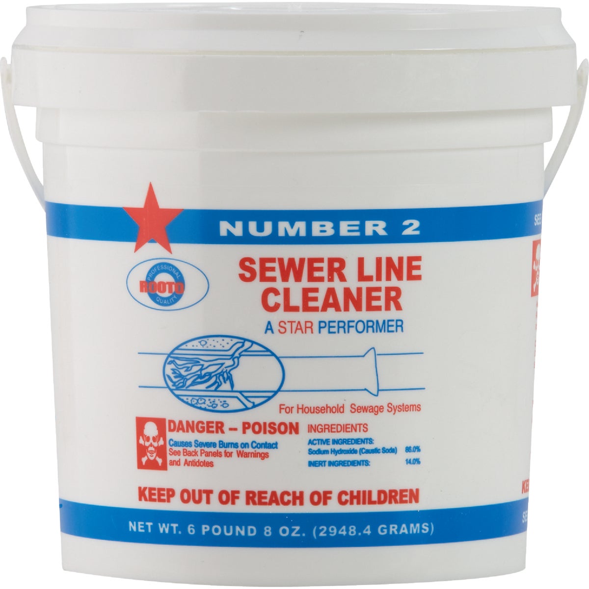 Item 477702, Professional quality sewer line cleaner for household sewage systems with 