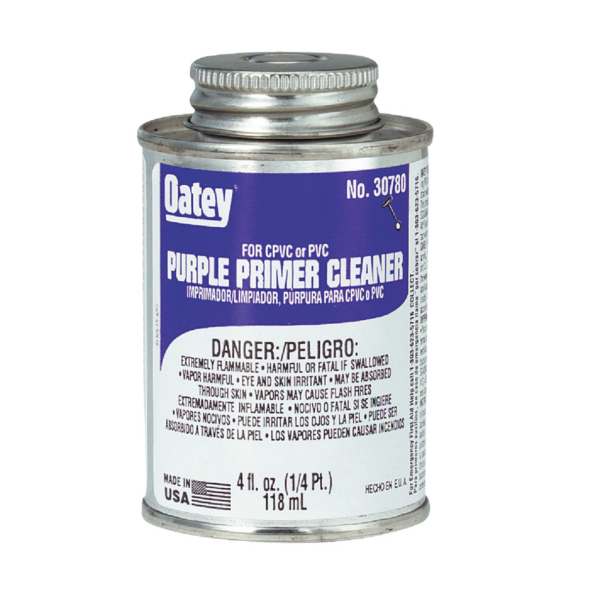 Item 481408, A purple-tinted all-purpose primer/cleaner for PVC and CPVC pipe and 