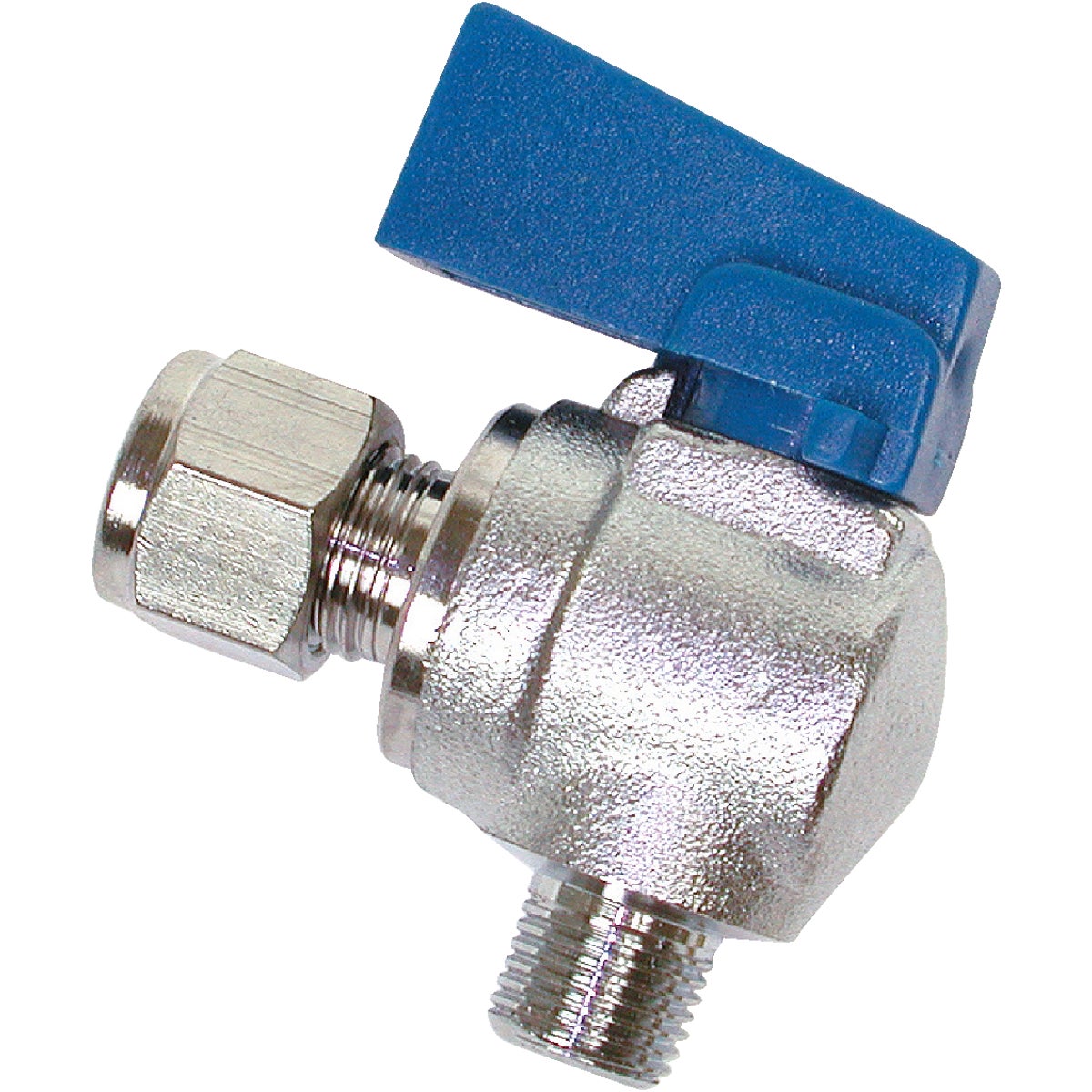 Item 486949, 1/4" compression x 1/8" MPT Stainless steel ball valve to shut off water, 