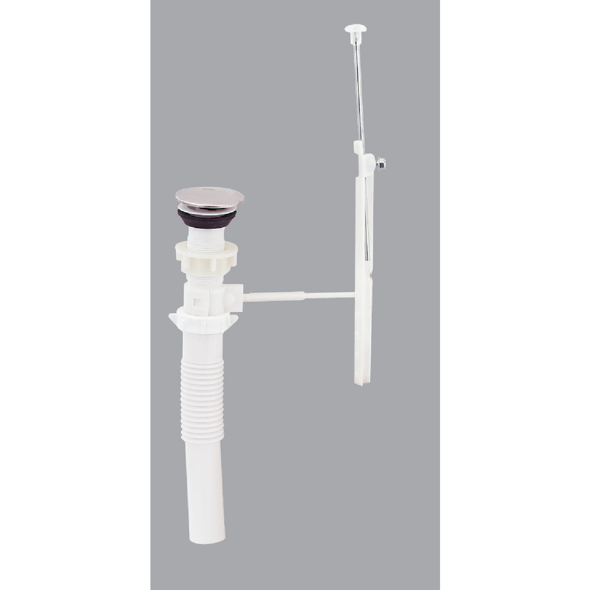 Item 494860, Will work with any plastic, chrome, or brass system.