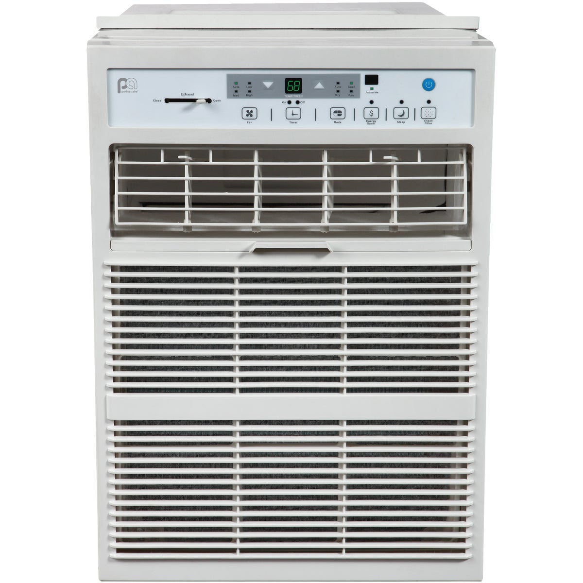 Item 500048, The 10,000 BTU (British Thermal Unit) casement slider air conditioner uses 