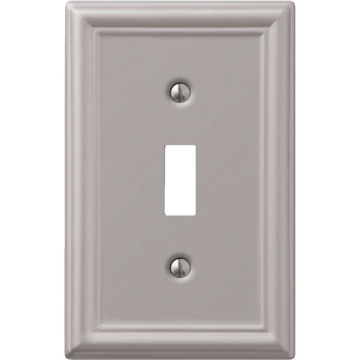 Item 500236, Chelsea stamped steel, toggle switch wall plate.