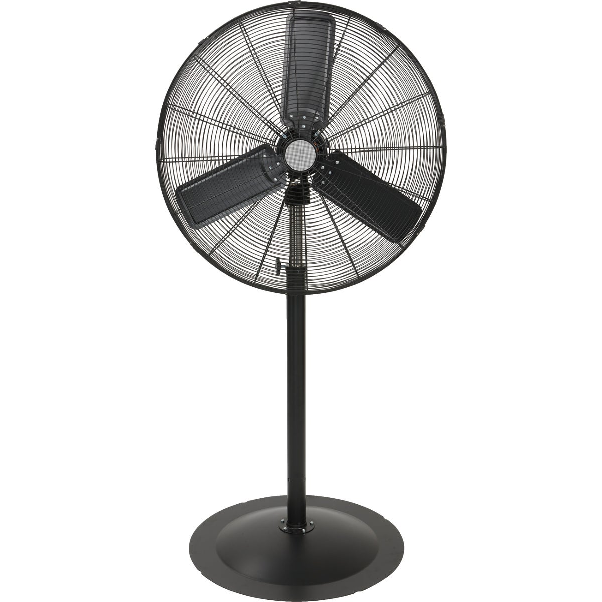 Item 500712, 30-inch oscillating fan with all metal construction and round base.