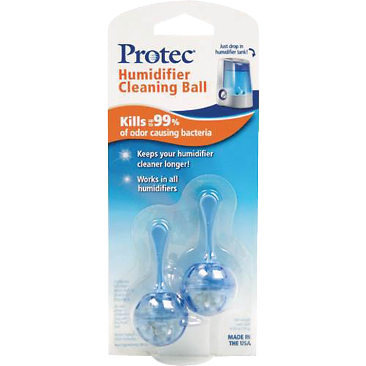 Item 501031, Humidifier cleaning ball. Kills 99% of odor causing bacteria.
