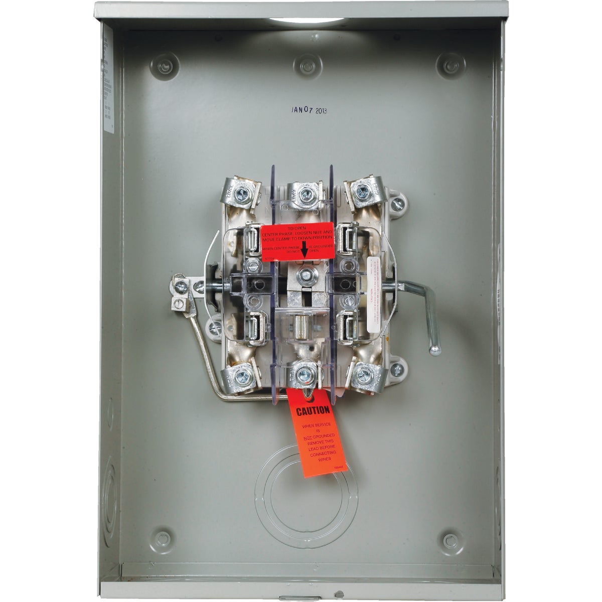 Item 501445, Surface mount outdoor meter socket.