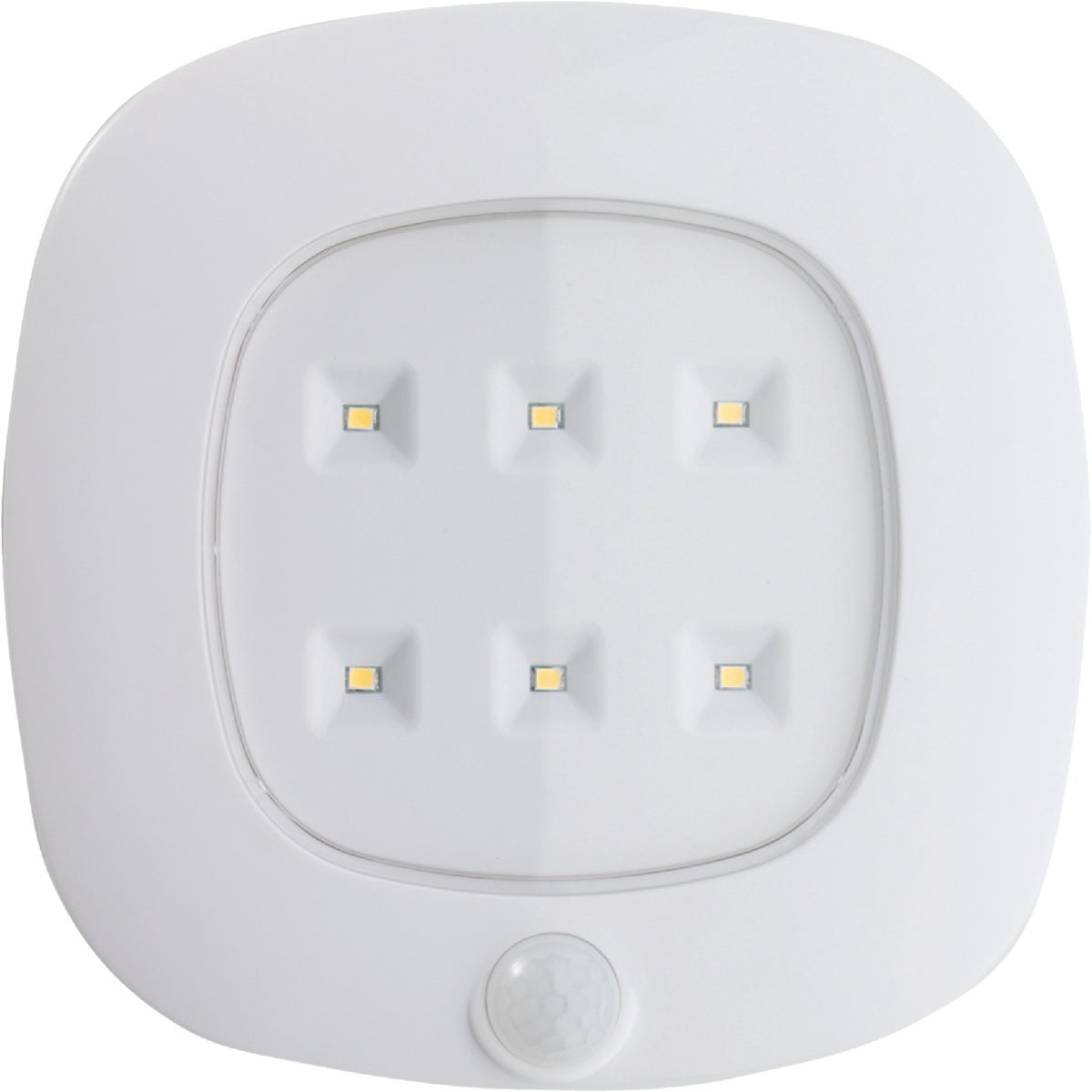 Item 501989, Motion sensor battery operated LED (light emitting diode) ceiling light.