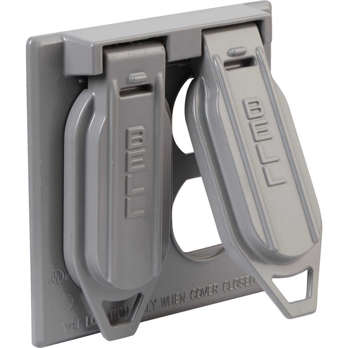 Item 502748, Weatherproof 2-duplex outlet cover.