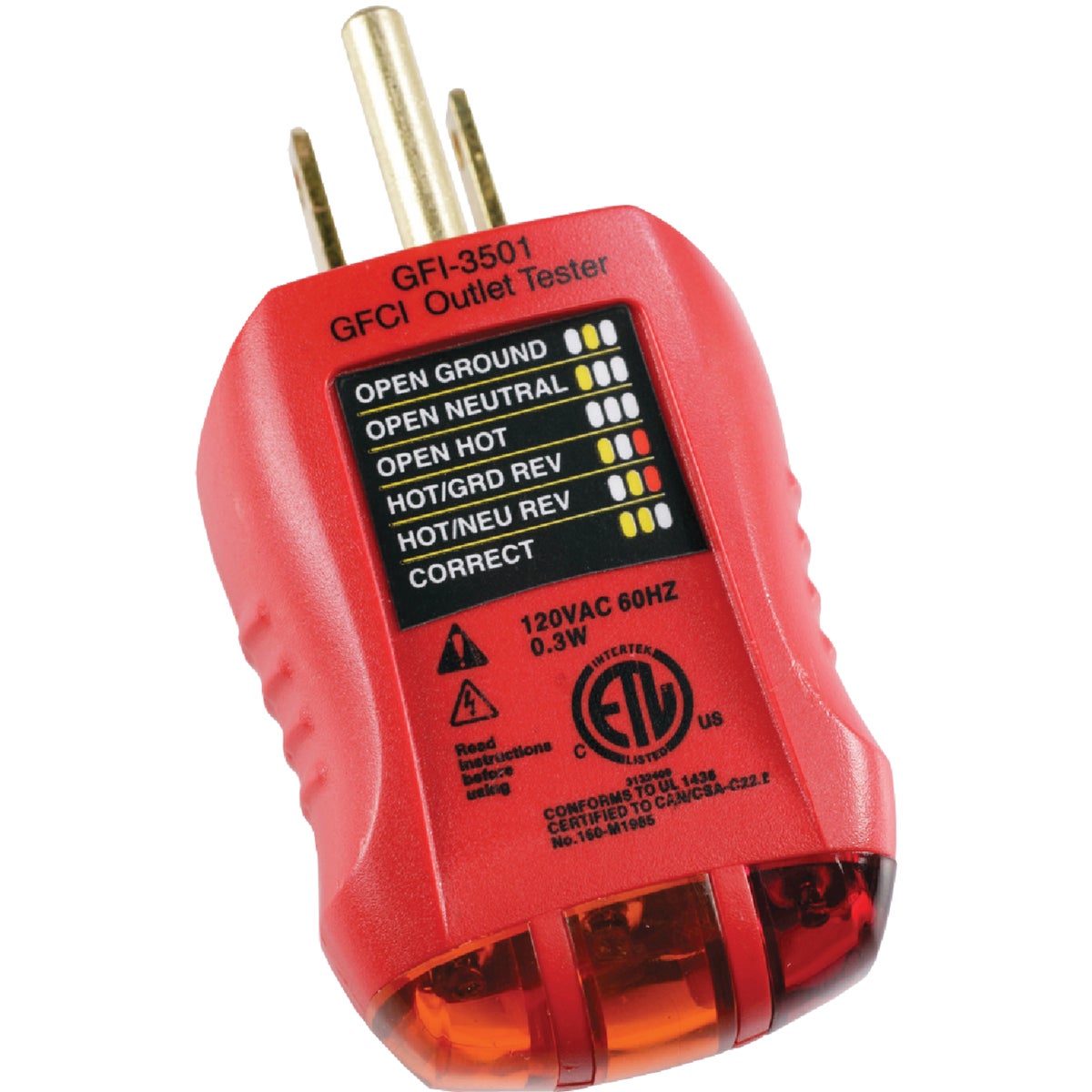Item 503959, Ground fault receptacle tester and circuit analyzer.