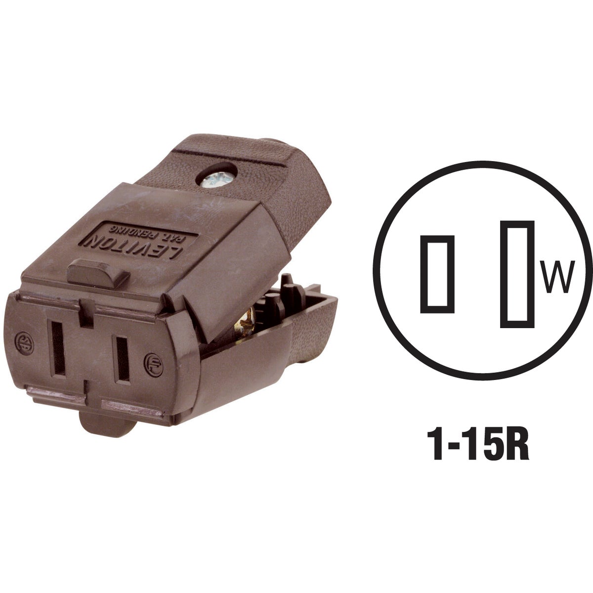 Item 507261, Thermoplastic connector has built-in hinged, clamp tight strain relief.