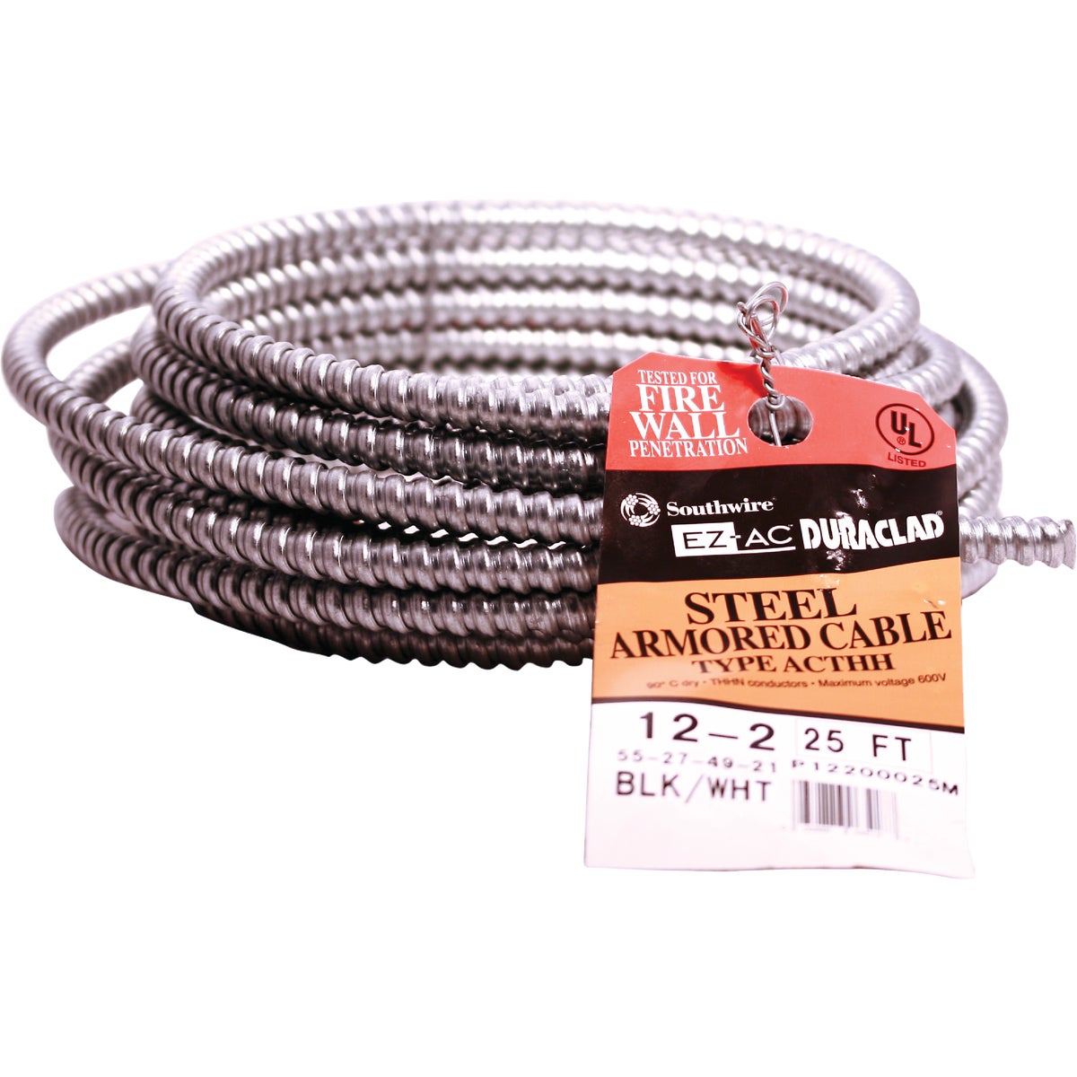 Item 509000, AC-90 steel armored cable is black striped color-coded.