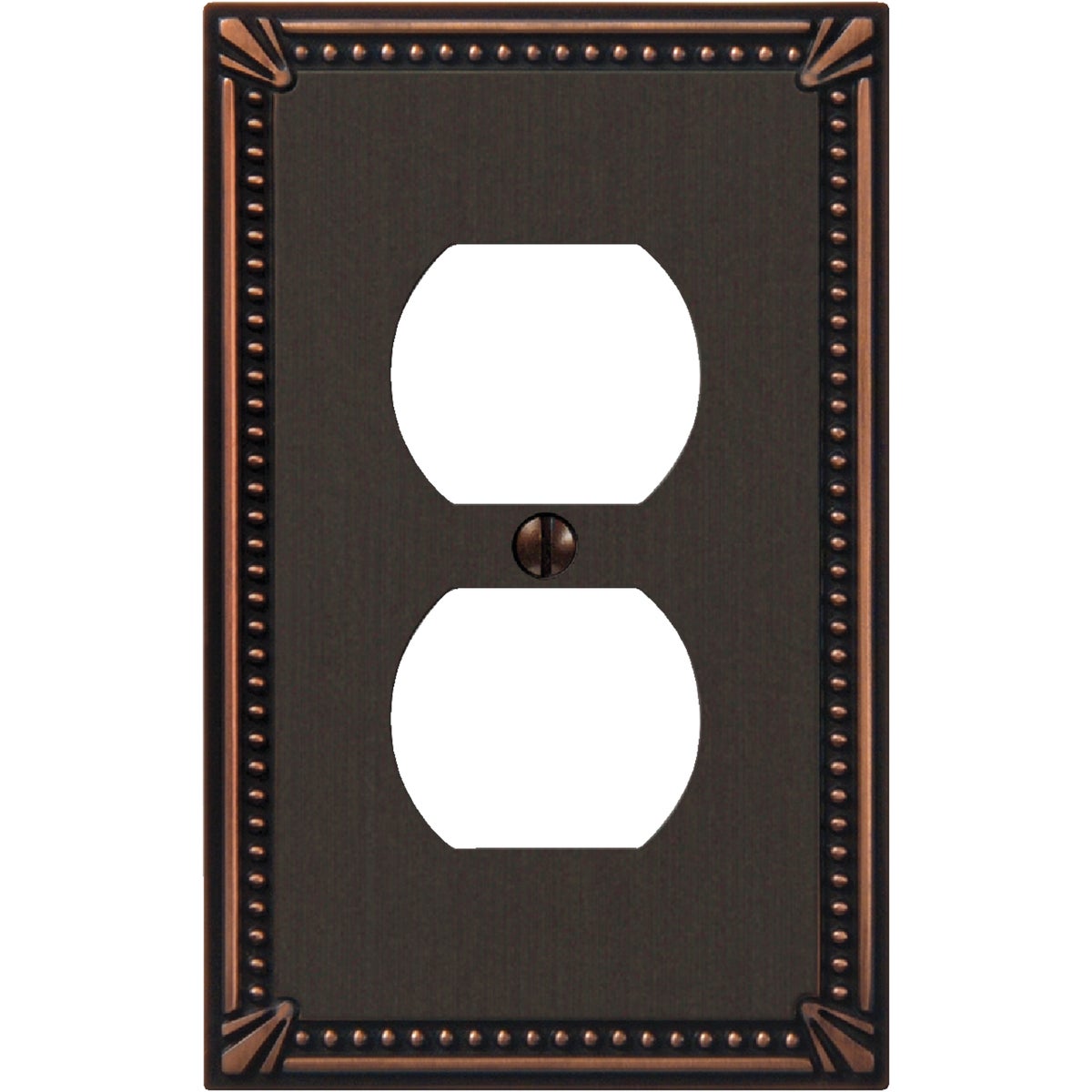 Item 511761, Imperial bead duplex outlet wall plate.