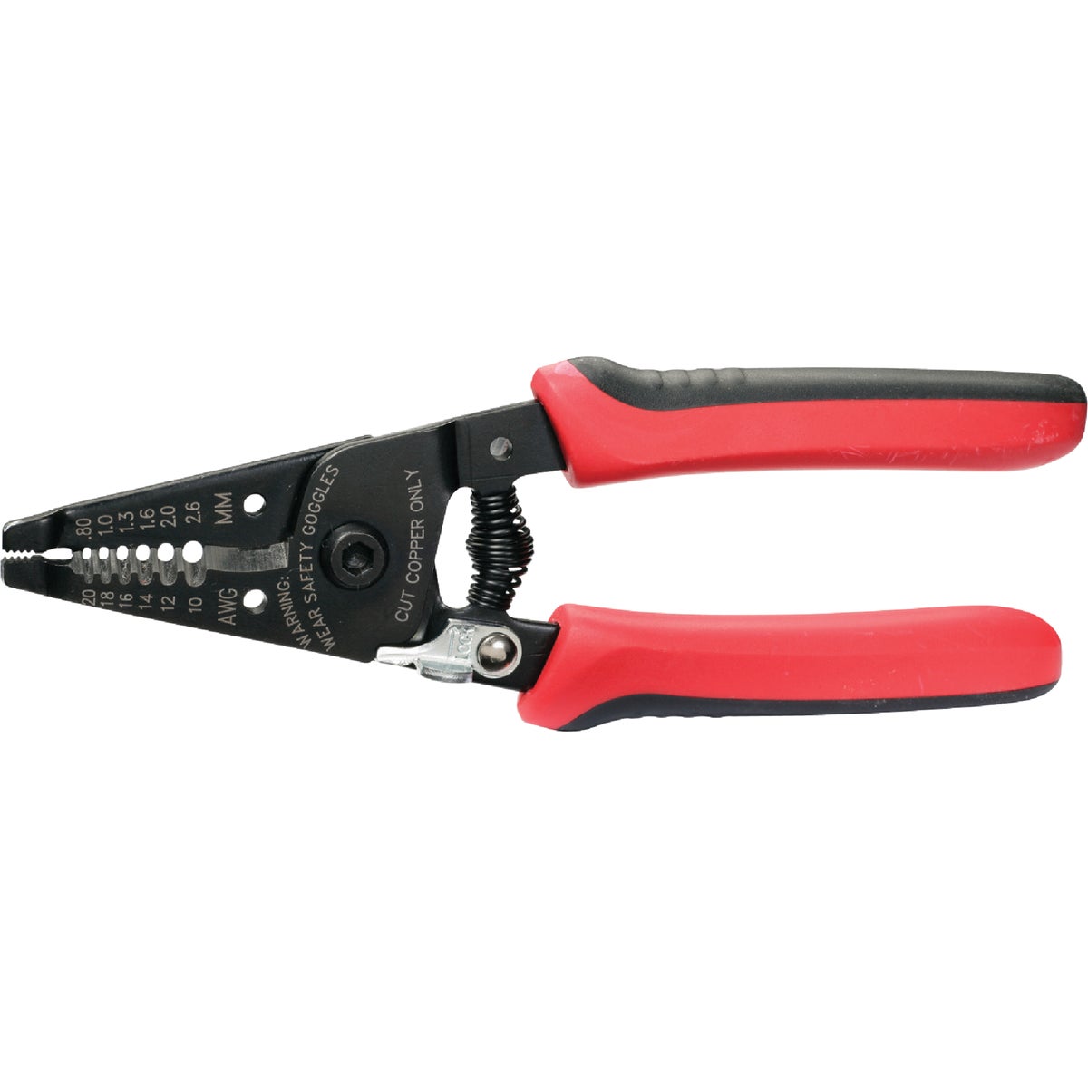 Item 517496, 6" wire stripper with lock strips sold or stranded wire with precision 