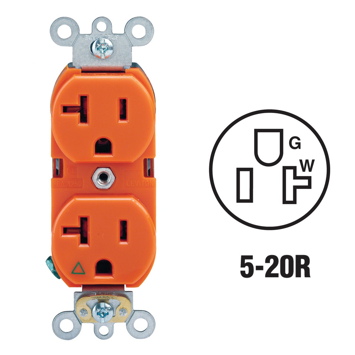 Item 518093, Industrial Specification Grade duplex outlet featuring a molded nylon body