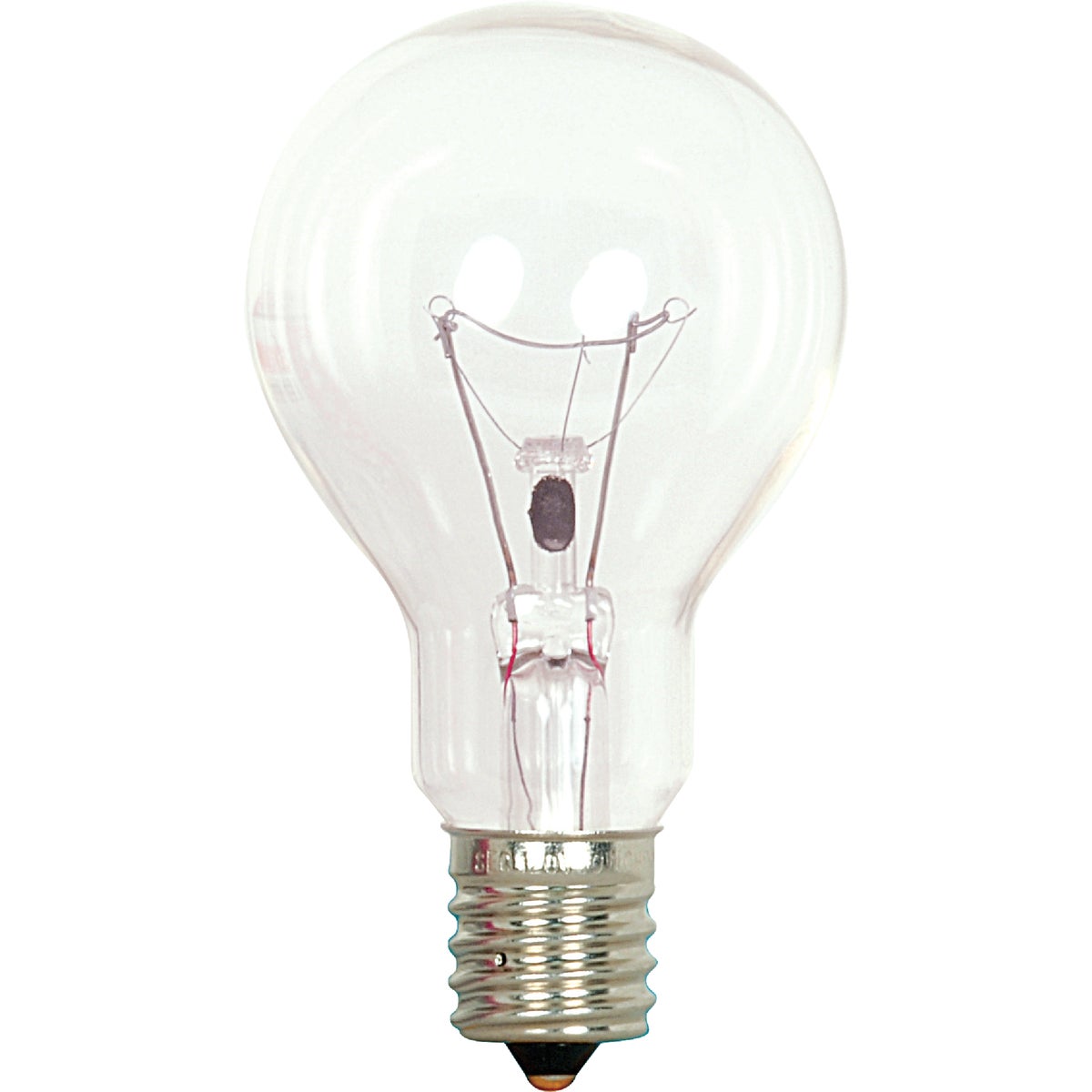 Item 519184, A15, decorative, incandescent light bulb with intermediate base.