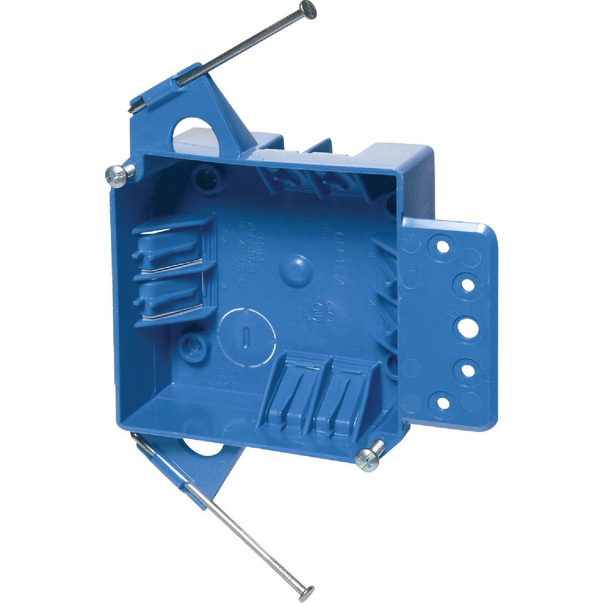 Item 519503, 4-inch junction box with captive nails.