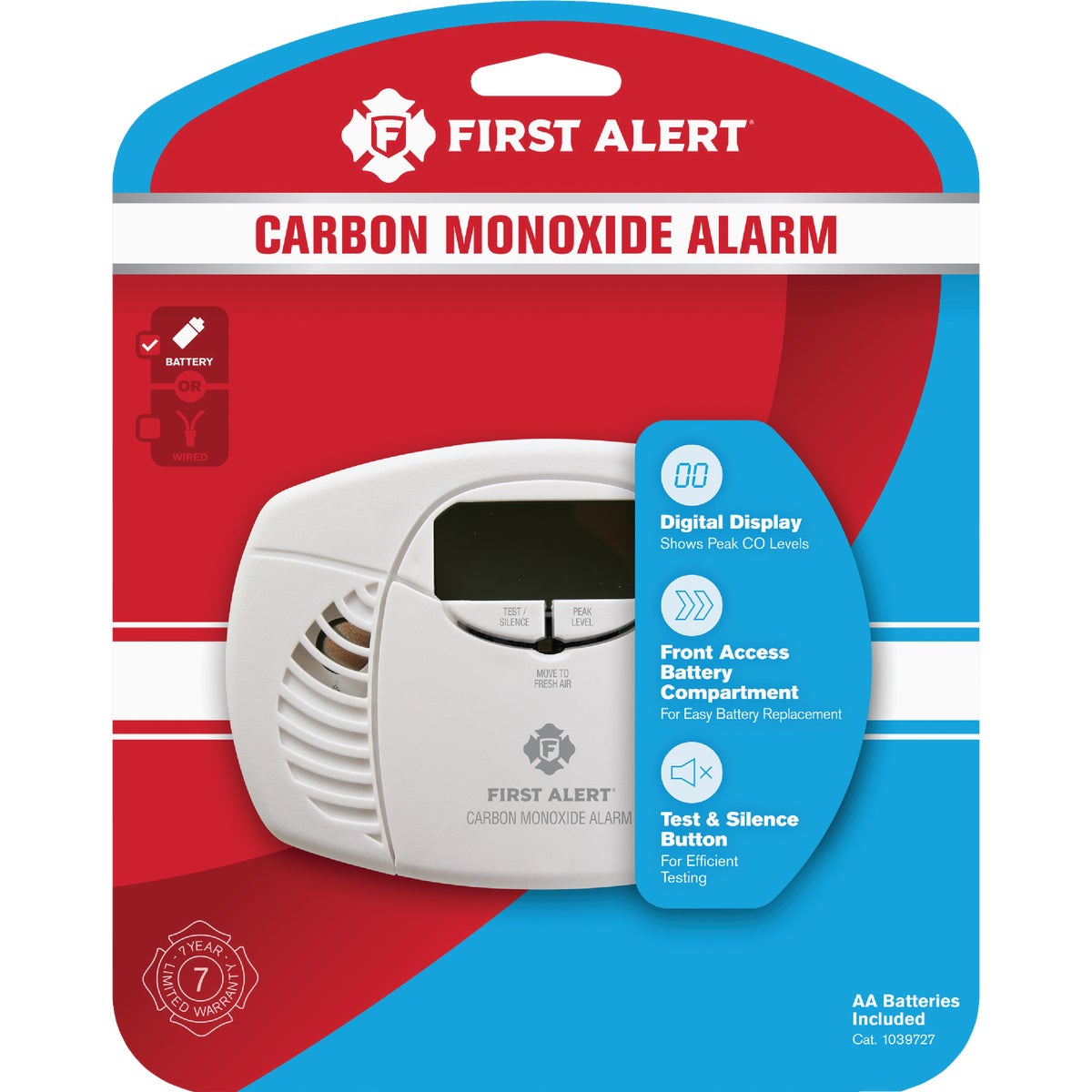 Item 520840, First Alert CO410 Battery Operated Electrochemical Carbon Monoxide Alarm 
