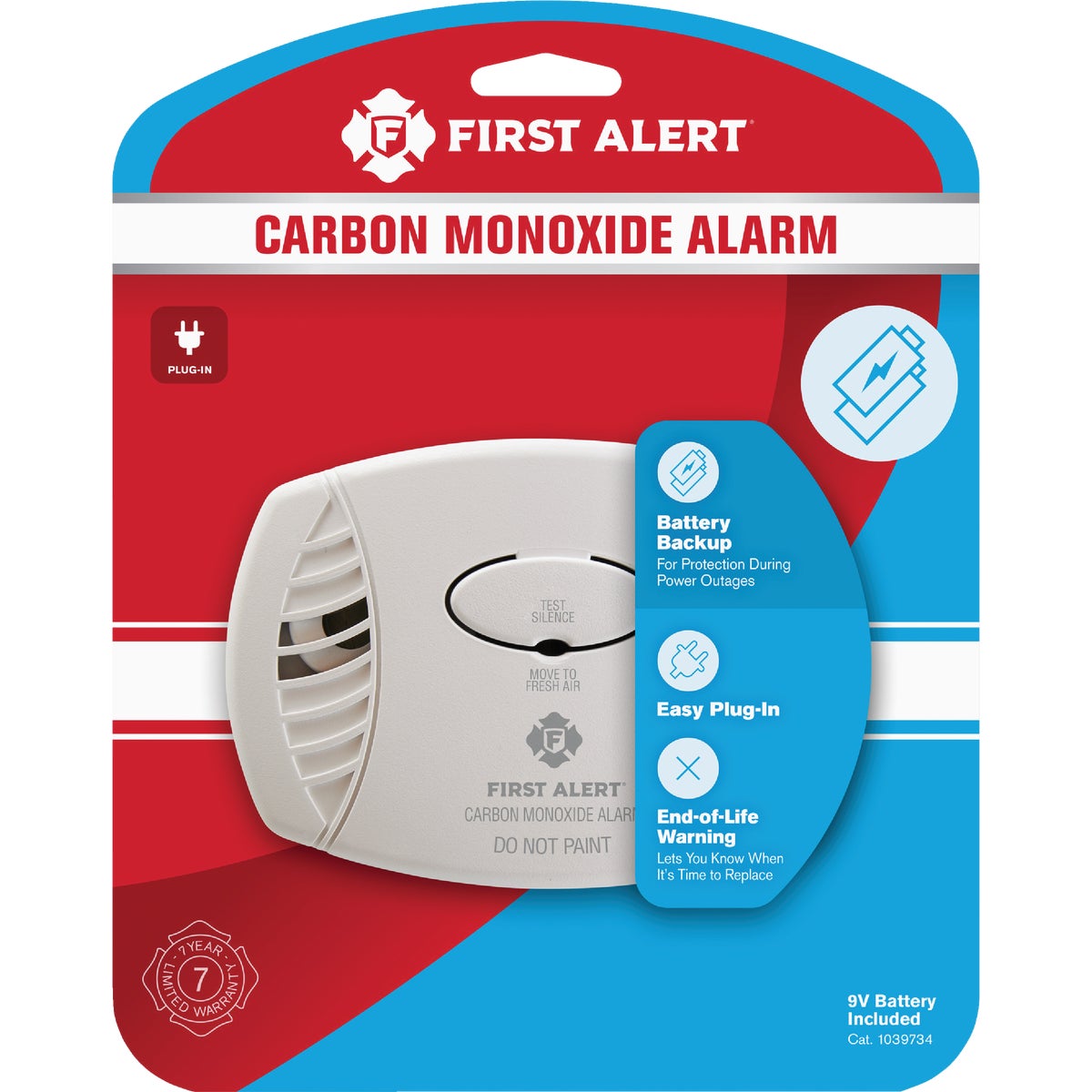 Item 520853, First Alert CO605 Plug-In Electrochemical Carbon Monoxide Alarm with 