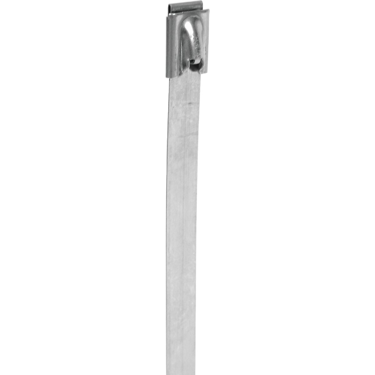 Item 523188, Stainless steel cable tie designed for harsh, corrosive, and salt-water 