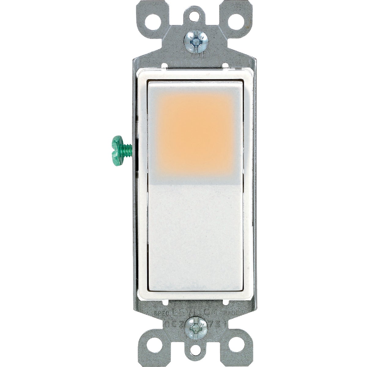 Item 524285, Illuminated 3-way Decora rocker switch allows faster installation with 
